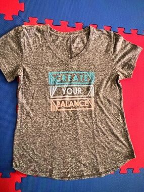 tek gear Gray Heather V-Neck Performance Top